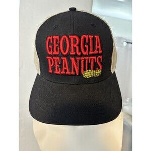 Georgia Peanuts Black & Beige Baseball Hat SNAP-BACK TRUCKER New Without Tags